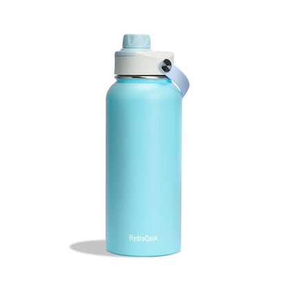 32 oz Insulated Water Bottle Sky Blue Stainless Steel Flask - color: Arctic Breeze