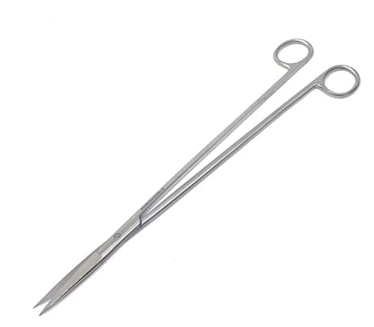 A2Z-Aquascaping Maintenance Tools Accessories,Anti-Rust Stainless Steel Tweezers Scissors Spatula for Aquarium Tank Clean, Fish Tank, Bonsai, Algae Scrapers (12" Scissors - Straight - Silver)