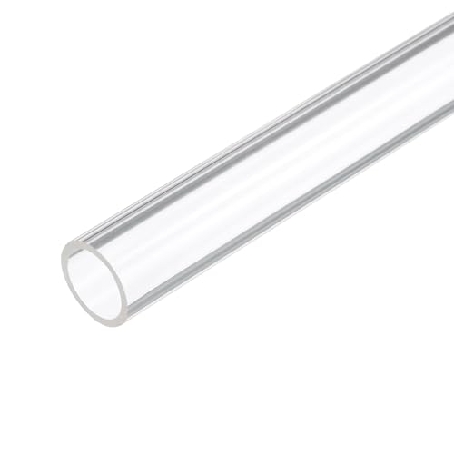 18" Clear Plastic Rigid Pipe 16mm ID x 22mm OD (5/8" ID x 7/8" OD) Acrylic Round Tubing, [for Plumbing, Hydraulics, Pneumatics, Aquarium] - size: 5/8" x 7/8"