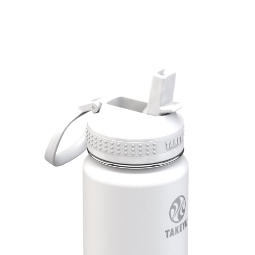 Takeya 24 oz Actives Stainless Steel Water Bottle with Straw Lid – Leakproof, Double-Wall Insulated, Keeps Drinks Cold 24 hrs/Hot 12 hrs, BPA-Free, Powder-Coated, Gym & Travel, Arctic - color: Arctic, size: 24 Ounces