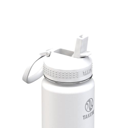 Takeya 24 oz Actives Stainless Steel Water Bottle with Straw Lid – Leakproof, Double-Wall Insulated, Keeps Drinks Cold 24 hrs/Hot 12 hrs, BPA-Free, Powder-Coated, Gym & Travel, Arctic - color: Arctic, size: 24 Ounces