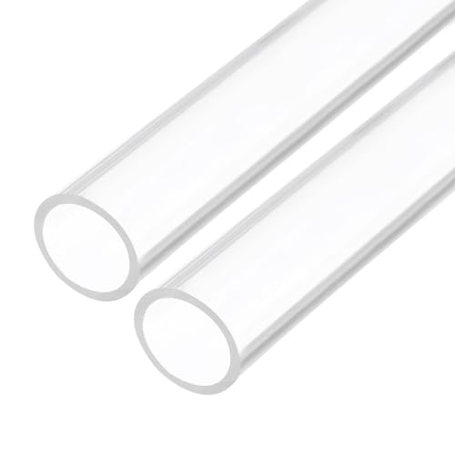 20" Clear Plastic Rigid Pipe 16mm x 20mm(5/8" x 0.8") Acrylic Tube Round Polycarbonate Tubing, [for Plumbing, Hydraulics, Aquarium, DIY] - 2Pcs - size: 5/8" x 0.8"