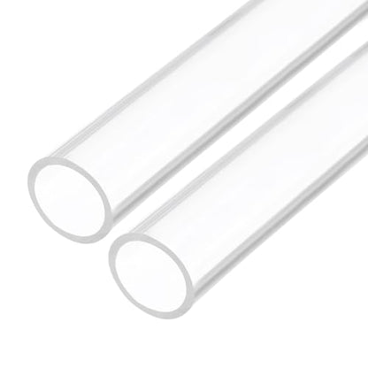 20" Clear Plastic Rigid Pipe 16mm x 20mm(5/8" x 0.8") Acrylic Tube Round Polycarbonate Tubing, [for Plumbing, Hydraulics, Aquarium, DIY] - 2Pcs - size: 5/8" x 0.8"