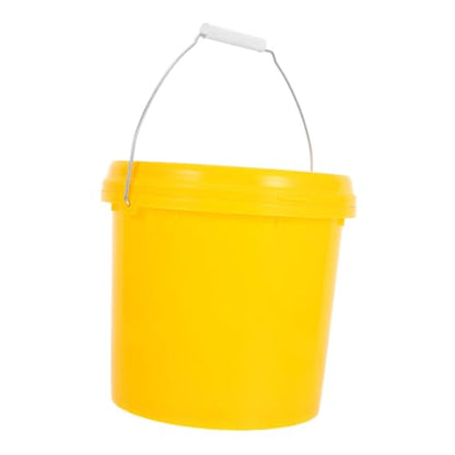 Heavy Duty Plastic Bucket with Lid Portable Water and Food Storage Container for Household Use Leak Resistant Design Space Saving Stackable Pail with Handle Versatile