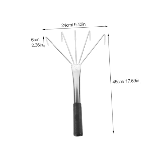 Toddmomy Tile Leveling Tool for Home Use 5-Prong Ash Rake Metal Head Versatile Brick Leveling Gadget for Efficient Tile Installation and Sand Flatting