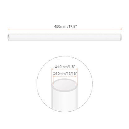 18" Clear Plastic Rigid Pipe 30mm ID x 40mm OD (1 3/16" ID x 1.6" OD) Acrylic Round Tubing, [for Plumbing, Hydraulics, Aquarium] - size: 1 3/16" x 1.6"