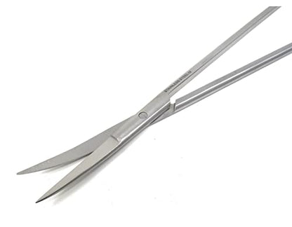 Long Stainless Steel 12" Aquarium Fish Tank Aquatic Plant Trimming Aquascaping Kelly Scissors Curved Round Pattern