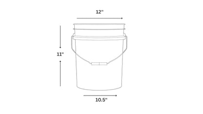 3.5 Gallon Food Grade Grey Bucket Pail with Green Screw on Air-Tight Lid (Pack of 4) BPA Free containers -Made in USA