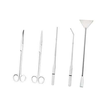 Stainless Steel Aquatic Plant Tool Kit Straight Curved Tweezers Scissors Spatula for Easy Aquascaping and Plant Fish Tanks