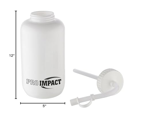 Squeezable Water Bottle Bendable Long Straw - LDPE BPA Free Plastic - Hydration for Baseball Hockey Gym MMA Yoga Boxing Cycling Softball Football Lacrosse (35.5 Oz.) - style: White