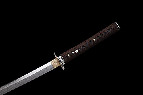 Shinken L6 Steel Katana Clay Tempered Real Samurai Sword - color: Hitatsura Hamon-Brown