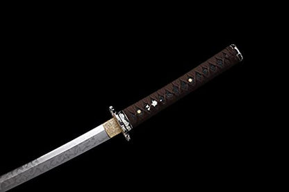 Shinken L6 Steel Katana Clay Tempered Real Samurai Sword - color: Hitatsura Hamon-Brown