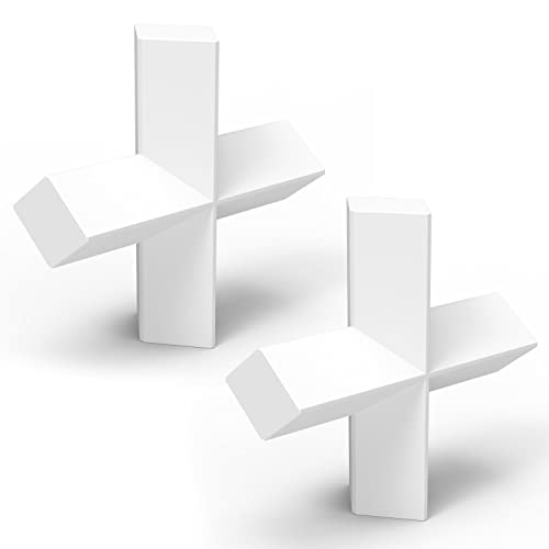 StonyLab 2 Pack Cross Shape Magnetic Stirrer Stir Bars, 40 x 10 mm PTFE-Coated White Stir Mixer