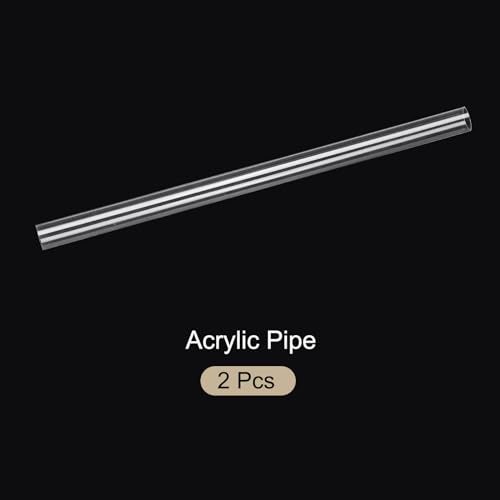 14" Clear Plastic Rigid Pipe 18mm x 20mm(0.7" x 0.8") Acrylic Tube Round Polycarbonate Tubing, [for Plumbing, Hydraulics, Aquarium, DIY] - 2Pcs