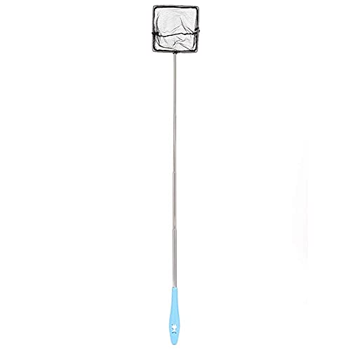 Aquarium Shrimp Net, Stainless Steel Fine Mesh Nest Extendable Fish Fish Skimmer Net Scoop with Long Handle()