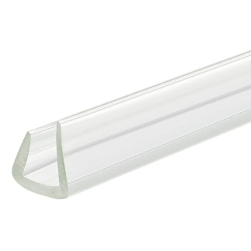 uxcell U Channel Edge Trim, 8.2ft Length Soft Rubber Guard Seal Strip Edge Protector Fit for 8-9mm Edge, (33/64" W x 15/32" H) Clear - size: 33/64"x 15/32"x 8.2ft