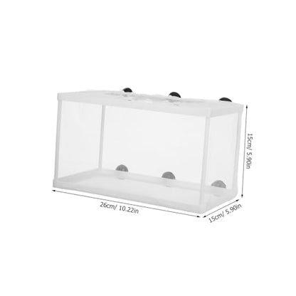 Mikikit Fish Net Hatchery Incubator with Suction Cups for Aquarium Polyester Mesh Breeder Box for Fish Separation and Quarantine Suitable for Protecting and Isolating Fry and Aggressive