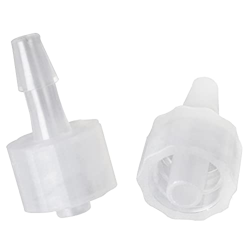 MEETOOT 10pcs Luer-to-Barb Adapter Male Luer with Lock Ring 1/8" Hose Barb Screw Quick Connector Plug 3.2mm for Laboratory Biochemical/Analytical Instruments and Food Machinery