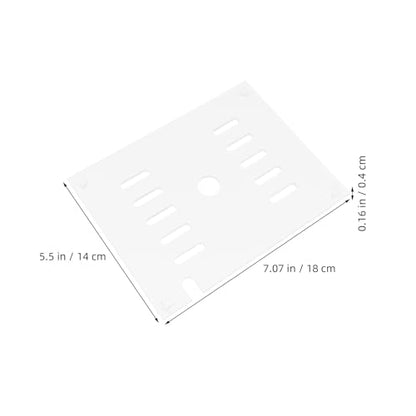 Clear Fish Tank Lid - 7.1x5.5Inch Acrylic Anti Jumping Aquarium Cover with Hole - Transparent Top Hood Grid Panel for Turtles Reptiles Shrimp Jump