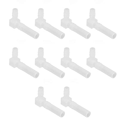 Fafeicy Plastic Hose Joint Elbow Barb Fitting 90 Degree, PP Tube Connector Reducing 10Pcs for Hose Connection, Quick Install for Laboratory Aquarium Food Beverage Use