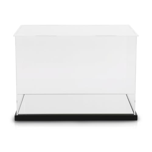 CHEDA Clear Boxing Glove Display Case, Acrylic Display case for Full Size Boxing Glove Storage Box, Glove Display Case Holder Showcase, Dustproof UV Protection Cabinet with Removable Mirror Base