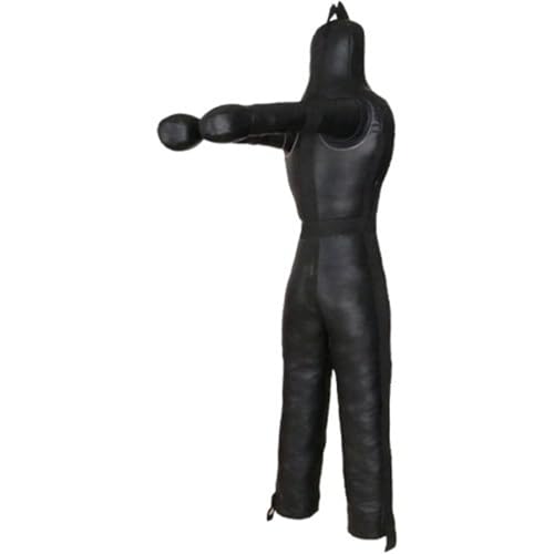 harayaa Boxing Dummy Martial Arts Training Wrestling Dummy Punching Dummy Canvas Cover Unfilled Suitable for Adults Grappling Practice Home Gym Fitness Dojo - color: 180cm Red