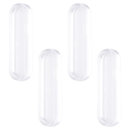 MOROBOR Clear PU Self-Adhesive Pulls, 4 Pcs Recessed Finger Pulls Oval Sliding Door Handles Clear Instant Cabinet Drawer Handle for Glass Doors Window Drawer Dresser - size: 4.2IN