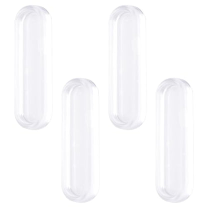 MOROBOR Clear PU Self-Adhesive Pulls, 4 Pcs Recessed Finger Pulls Oval Sliding Door Handles Clear Instant Cabinet Drawer Handle for Glass Doors Window Drawer Dresser - size: 4.2IN
