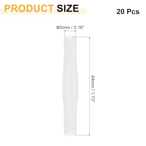 uxcell 20Pcs Aquarium Air Valve Connector, Plastic Inline Tubing Non-Return Valves for 5mm ID Airline Tubing Fish Tank Pond Air Line, White