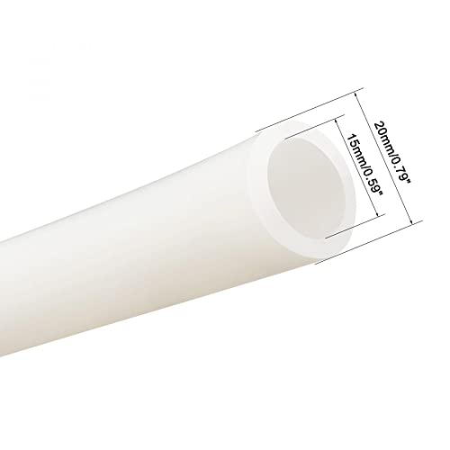 uxcell Silicone Tube 15mm ID X 20mm OD 3.3' Flexible Silicone Rubber Tubing Water Air Hose Pipe Translucent for Pump Transfer
