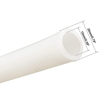 uxcell Silicone Tube 15mm ID X 20mm OD 3.3' Flexible Silicone Rubber Tubing Water Air Hose Pipe Translucent for Pump Transfer