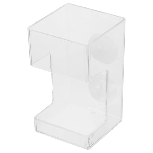 Toyvian Automatic Aquarium Fish Feeder with Suction Cup Acrylic Feeding Tube Sink Type for Fish Tank Shrimp Worm Feeder Tray No Spill Feeding Device
