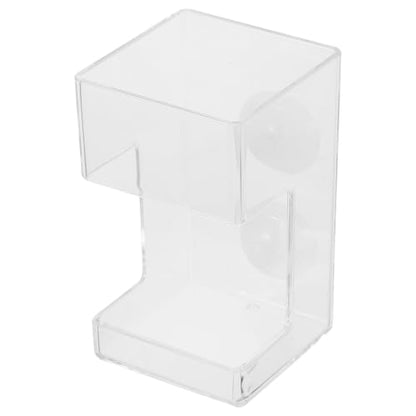 Toyvian Automatic Aquarium Fish Feeder with Suction Cup Acrylic Feeding Tube Sink Type for Fish Tank Shrimp Worm Feeder Tray No Spill Feeding Device