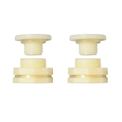 1/2" ABS Bulkhead Water Tank Connector Adapter Fitting with Plugs Thru-Bulk Pipe Fitting (Set of 2) - size: 1/2 inch, style: Set of 2