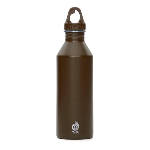 Mizu M8 25 oz Stainless Steel Water Bottle with Loop Cap (Espresso) - color: Espresso