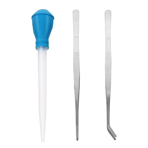 3pcs Aquarium Tweezers Straight Curved Stainless Steel Tools for Fish Tank Cleaning Coral Feeding and Gravel Maintenance Lightweight Siphon and Feeding