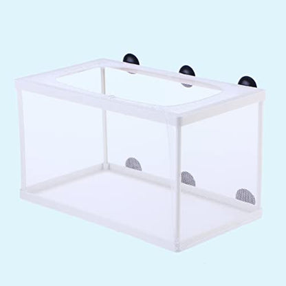 Fish Box- Aquarium Hatchery Net, Fish Breeding Box with Suction Cup for Aquarium Fish Tank (Size L)