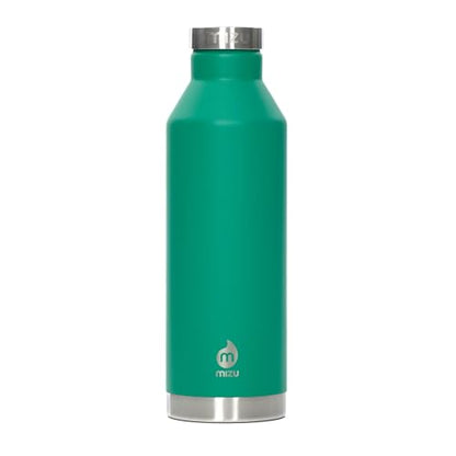 MIZU - V8 Water Bottle | 26 oz. Double Wall Stainless Steel Vacuum Insulated | Narrow Mouth with Leak Proof Cap | Multiple Colors | BPA Free - color: Spring Green