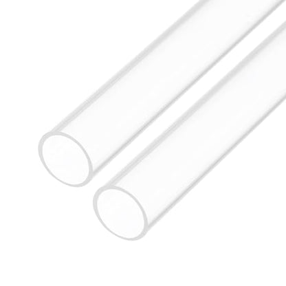 20" Clear Plastic Rigid Pipe 10mm x 12mm(3/8" x 1/2") Acrylic Tube Round Polycarbonate Tubing, [for Plumbing, Hydraulics, Aquarium, DIY] - 2Pcs - size: 3/8" x 1/2"