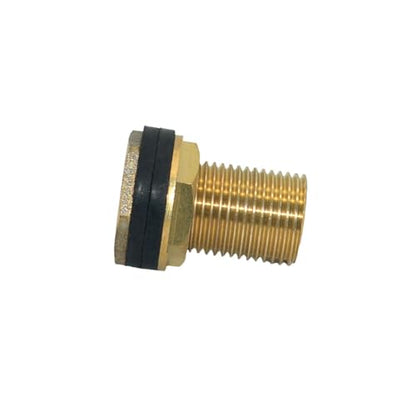 VARMHUS Solid Brass Bulkhead Fitting,2 Rubber Seal Washers, NPT Female to NPT Male Thread Water Tank Connector for Rain Barrels Aquariums (1PC 1/2" Female 3/8" Male) - size: 1PC 1/2" Female 3/8" Male