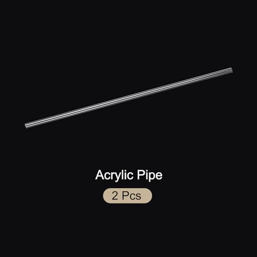20" Clear Plastic Rigid Pipe 10mm x 12mm(3/8" x 1/2") Acrylic Tube Round Polycarbonate Tubing, [for Plumbing, Hydraulics, Aquarium, DIY] - 2Pcs - size: 3/8" x 1/2"