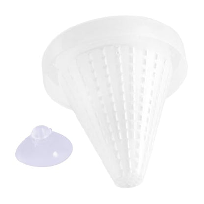 Alvivi Fish Food Trap Feeder - Anti-Spill Floating Ring for Small Fish, Suction Cup Holds Position in Aquarium White One Size
