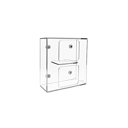 TrippNT 50951 Clear Acrylic Double Side Loading Glove Box Holder, Magnet Mount, 10" Width x 10" Height x 4" Depth - size: Double, style: Magnet Mount