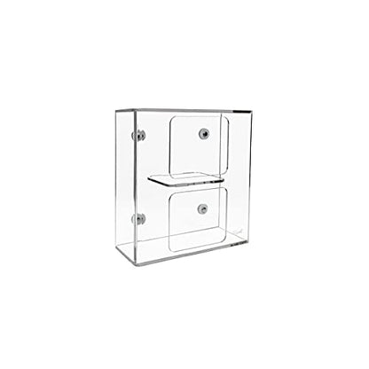 TrippNT 50951 Clear Acrylic Double Side Loading Glove Box Holder, Magnet Mount, 10" Width x 10" Height x 4" Depth - size: Double, style: Magnet Mount