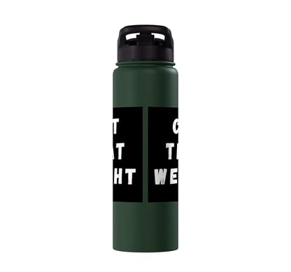 Cut That Weight Combat Sports Tournament Motivation Stainless Steel Insulated Water Bottle - color: Dark Green