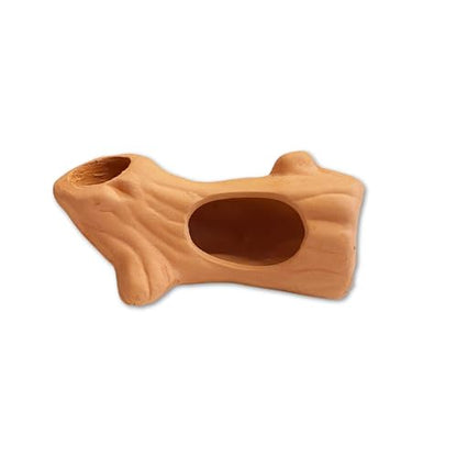 Ceramic Aquarium Log Hide – 4" x 2" x 2.25" Tall – Natural Hiding Spot for Fish & Shrimp