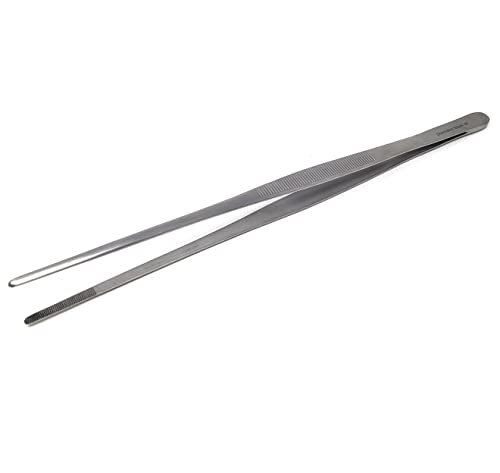 A2Z-Aquascaping Maintenance Tools Accessories,Anti-Rust Stainless Steel Tweezers Scissors Spatula for Aquarium Tank Clean, Fish Tank, Bonsai, Algae Scrapers (12" Serrated Tweezers - Straight) - size: 12" Serrated Tweezers - Straight