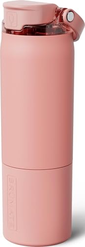 BrüMate Rise 25oz Water Bottle With 100% Leakproof Covered Silicone Straw | Insulated Stainless Steel Water Bottle | Cup-Holder Friendly | Fast Flow | Soft Sip Silicone Spout | BPA-Free (Guava) - color: Guava, size: 25 Ounces
