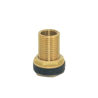 VARMHUS Solid Brass Bulkhead Fitting,2 Rubber Seal Washers, NPT Female to NPT Male Thread Water Tank Connector for Rain Barrels Aquariums (1PC 1/2" Female 3/8" Male) - size: 1PC 1/2" Female 3/8" Male