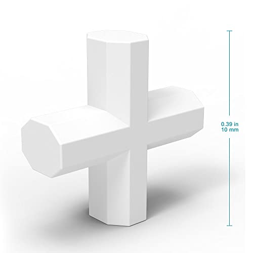 StonyLab 5 Pack Cross Shape Magnetic Stirrer Stir Bar, 10 x 3 mm PTFE-Coated White Stir Mixer